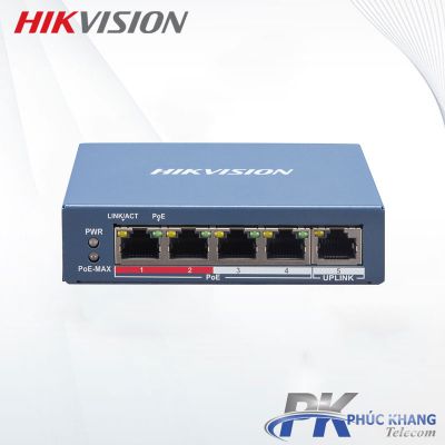 Switch mạng thông minh 4 cổng PoE Hikvision DS-3E1105P-EI