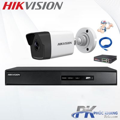 Lắp đặt trọn bộ 1 camera IP 4MP-2K  Hikvision 4MP giá rẻ