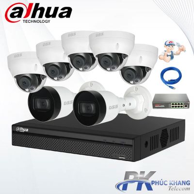 Lắp đặt trọn bộ 7 camera IP 2MP Dahua